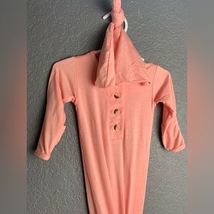 New Stroller Society Gown & Hat. Pink. NEWBORN